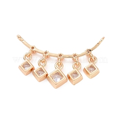 Brass Pave Clear Cubic Zirconia Connector Charms&nbsp;ZIRC-K088-16KCG