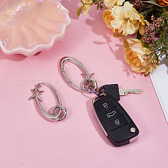 4Pcs 2 Styles Zinc Alloy Spring Gate Rings&nbsp;FIND-DR0002-14