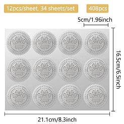 34 Sheets Silver Foil Embossed PET Picture Sticker&nbsp;DIY-WH0528-019