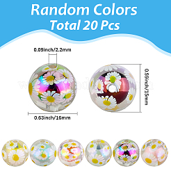 20Pcs UV Plating Acrylic Printed Beads&nbsp;TACR-SC0001-46B