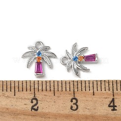 Brass Micro Pave Cubic Zirconia Pendants&nbsp;KK-P290-58P