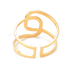 Ion Plating(IP) 304 Stainless Steel Interlocking Knot Open Cuff Ring for Women&nbsp;RJEW-I096-06G
