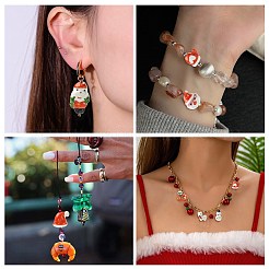 14Pcs 7 Styles Christmas Handmade Porcelain Beads&nbsp;PORC-CJ0001-36