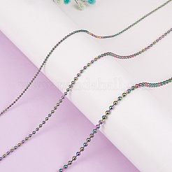 5M Rainbow Color 304 Stainless Steel Ball Chains&nbsp;STAS-SZ0002-22B
