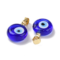 Handmade Lampwork Evil Eye Pendants&nbsp;LAMP-P057-01G-02