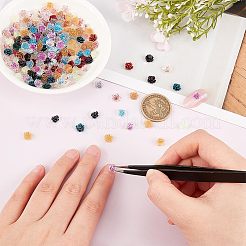 240Pcs 12 Style Camellia Transparent Resin Cabochons&nbsp;MRMJ-OC0003-41