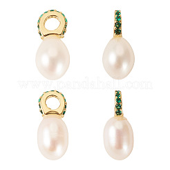 4Pcs Natural Cultured Freshwater Pearl Pendants&nbsp;PALLOY-TAC0177