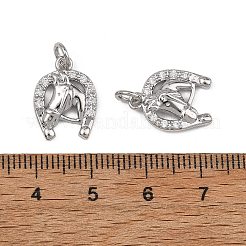 SHEGRACE Brass Micro Pave Clear Cubic Zirconia Pendants&nbsp;XGRQ4S186-748P