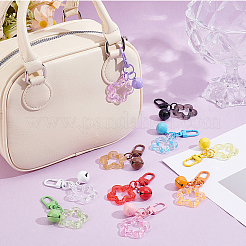 10Pcs 10 Colors Hollow Out Star Resin Pendant Decorations&nbsp;HJEW-BBC0001-42