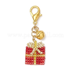 4Pcs Christmas Gift Handmade Glass Seed Beads Pendant Decoraitons&nbsp;HJEW-MZ00350