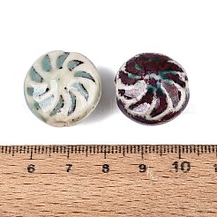 Windmill Spiral Pattern Vintage Handmade Porcelain Beads&nbsp;PORC-N013-19-08