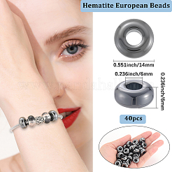 40Pcs Synthetic Non-magnetic Hematite European Beads&nbsp;G-BBC0001-53