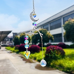 Alloy Moon & Branches Hanging Ornaments&nbsp;PW-WG23D97-01