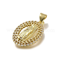 Brass Micro Pave Cubic Zirconia Pendants&nbsp;KK-C090-35G-01