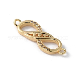 Brass Micro Pave Clear Cubic Zirconia Connector Charms&nbsp;KK-Q044-01F-G