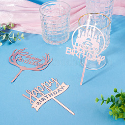 3Pcs 3 Styles Acrylic Cake Toppers&nbsp;FIND-TA0010-38A