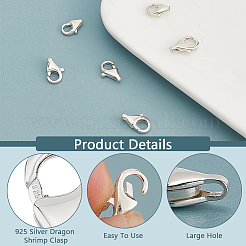 12Pcs 3 Styles 925 Sterling Silver Lobster Claw Clasps&nbsp;STER-PH0002-87