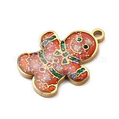 Christmas 304 Stainless Steel Enamel Pendants&nbsp;LS-STAS-B112-02G-05