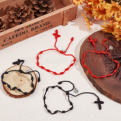6Pcs 2 Color Saint Benedict Medal Alloy Charm Bracelets Set&nbsp;BJEW-AN0001-71