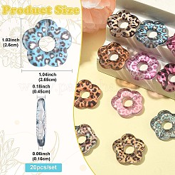 20Pcs2 Styles Transparent Leopard Printed Resin Beads&nbsp;RESI-FS0002-36