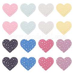 16Pcs 8 Colors PU Imitation Leather Heart Bookmarks&nbsp;AJEW-TA0002-61