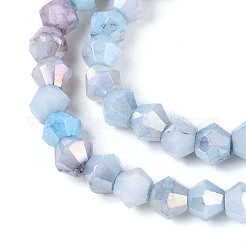 Ombre Effect Dyed Glass Beads Strands&nbsp;X-GLAA-T025-4mm-09H