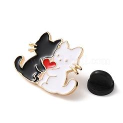 Couple Cat Shape with Red Heart Enamel Pins&nbsp;AL-CBAC438-01F