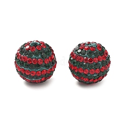 Stripe Pattern Polymer Clay Rhinestone Beads&nbsp;CLAY-NH0001-01