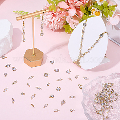 110Pcs 11 Styles Brass Pave Clear Cubic Zirconia Connector Charms&nbsp;KK-BM0001-04
