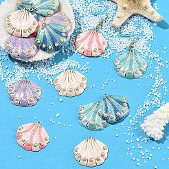 15Pcs 5 Colors Alloy Enamel Pendants&nbsp;ENAM-YW0008-89