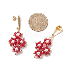 Glass Dangle Stud Earrings&nbsp;EJEW-MZ00626-01