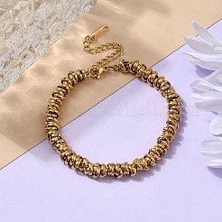 304 Stainless Steel Ring Link Chain Bracelets for Women&nbsp;BJEW-Z084-01G
