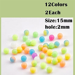 24Pcs 12 Colors Round Luminous Silicone Beads&nbsp;JX328A-01