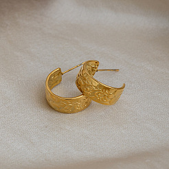304 Stainless Steel C-shaped Stud Earrings&nbsp;BI3603