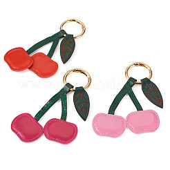 3Pcs 3 Colors PU Leather Alloy Keychains&nbsp;KEYC-TA0001-42