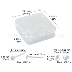 500Pcs Plastic Stud Earring Settings for Rhinestone&nbsp;KY-FS0001-06