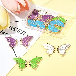 8 Pairs 4 Colors Alloy Enamel Pendants&nbsp;ENAM-FS0002-49