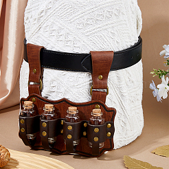 PU Leather Bag with 4Pcs Cork Glass Bottles&nbsp;FIND-WH0366-420A