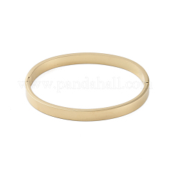 Ion Plating(IP) 304 Stainless Steel Micro Pave Clear Cubic Zirconia Hinged Bangles&nbsp;BJEW-P317-01G