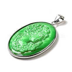 Dyed Natural White Shell Cameo Woman Pendants&nbsp;KK-F868-01P-01