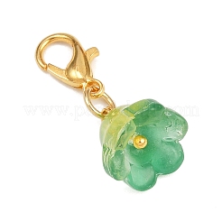Transparent Glass Flower Pendant Decorations&nbsp;HJEW-JM04146