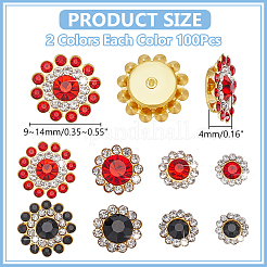 200Pcs 2 Colors Iron Rhinestones Cabochons&nbsp;FIND-WR0012-35