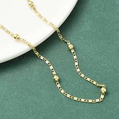 3.5MM Round Ball Brass Oval Link Chain Necklaces for Women&nbsp;LS-NJEW-K271-18G