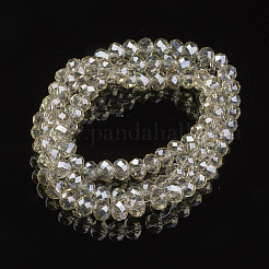 Electroplate Transparent Glass Beads Strands&nbsp;EGLA-A034-T6mm-Y