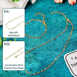 Brass Heart Link Chain Bracelet & Necklace with 304 Stainless Steel Lobster Claw Clasps&nbsp;SJEW-TA0001-03
