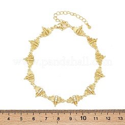 Brass Micro Pave Clear Cubic Zirconia Link Chain Bracelets for Women&nbsp;BJEW-A090-10B-G