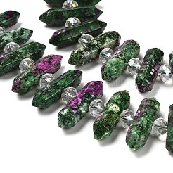 Natural Ruby in Zoisite Double Terminated Point Beads Strands&nbsp;G-H069-B08-01