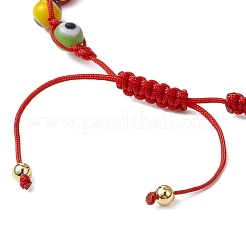 Adjustable Lanmpword Evil Eye Braided Bead Bracelet&nbsp;BJEW-JB11059