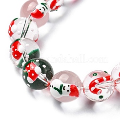 Christmas Theme Transparent Glass Beads Strands&nbsp;LAMP-A154-02A