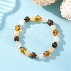 Natural & Synthetic Mixed Gemstone Round Beads Stretch Bracelets for Women&nbsp;BJEW-JB12631-06